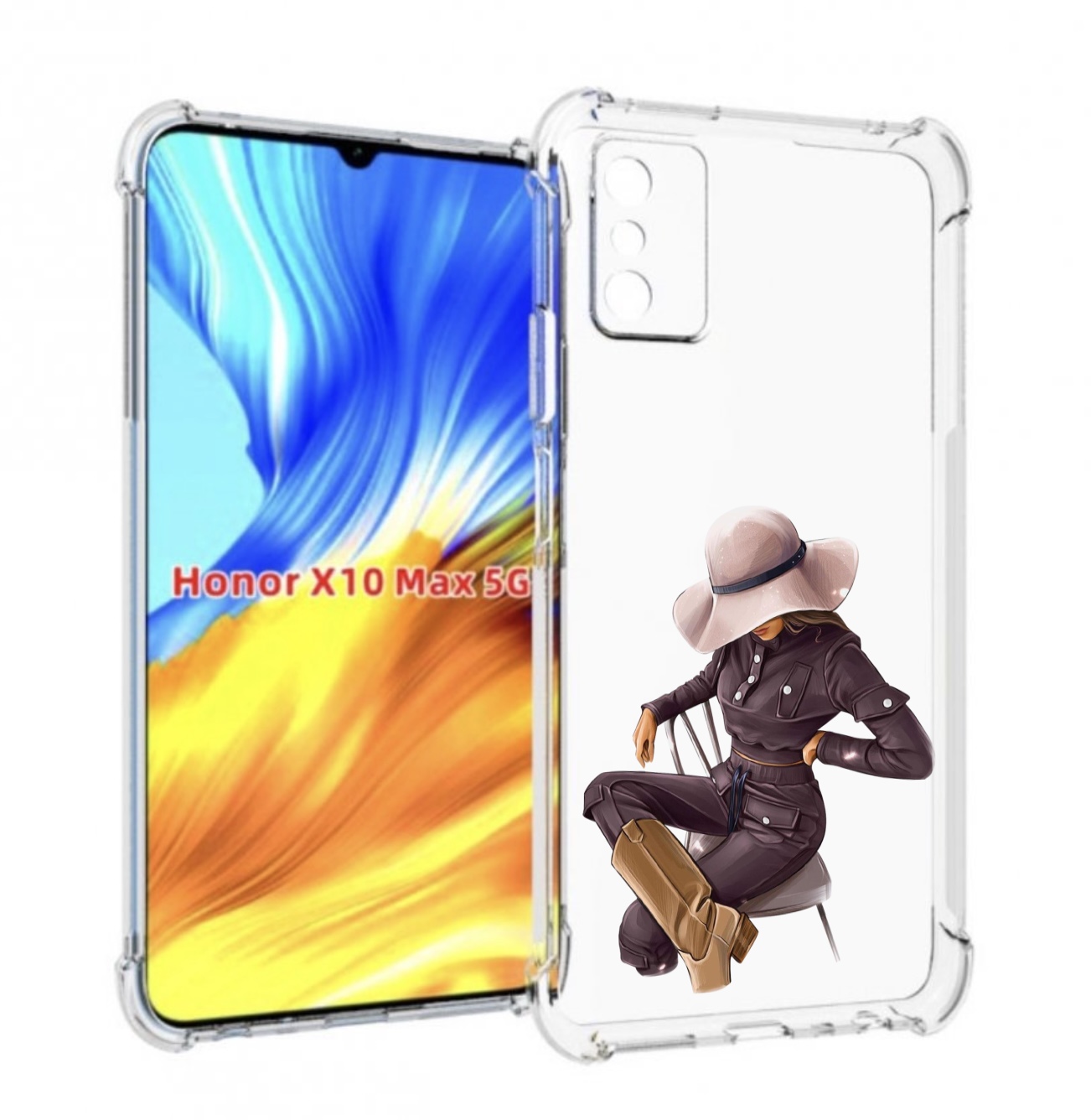

Чехол MyPads загадочная-девушка-в-костюме женский для Honor X10 Max, Прозрачный, Tocco
