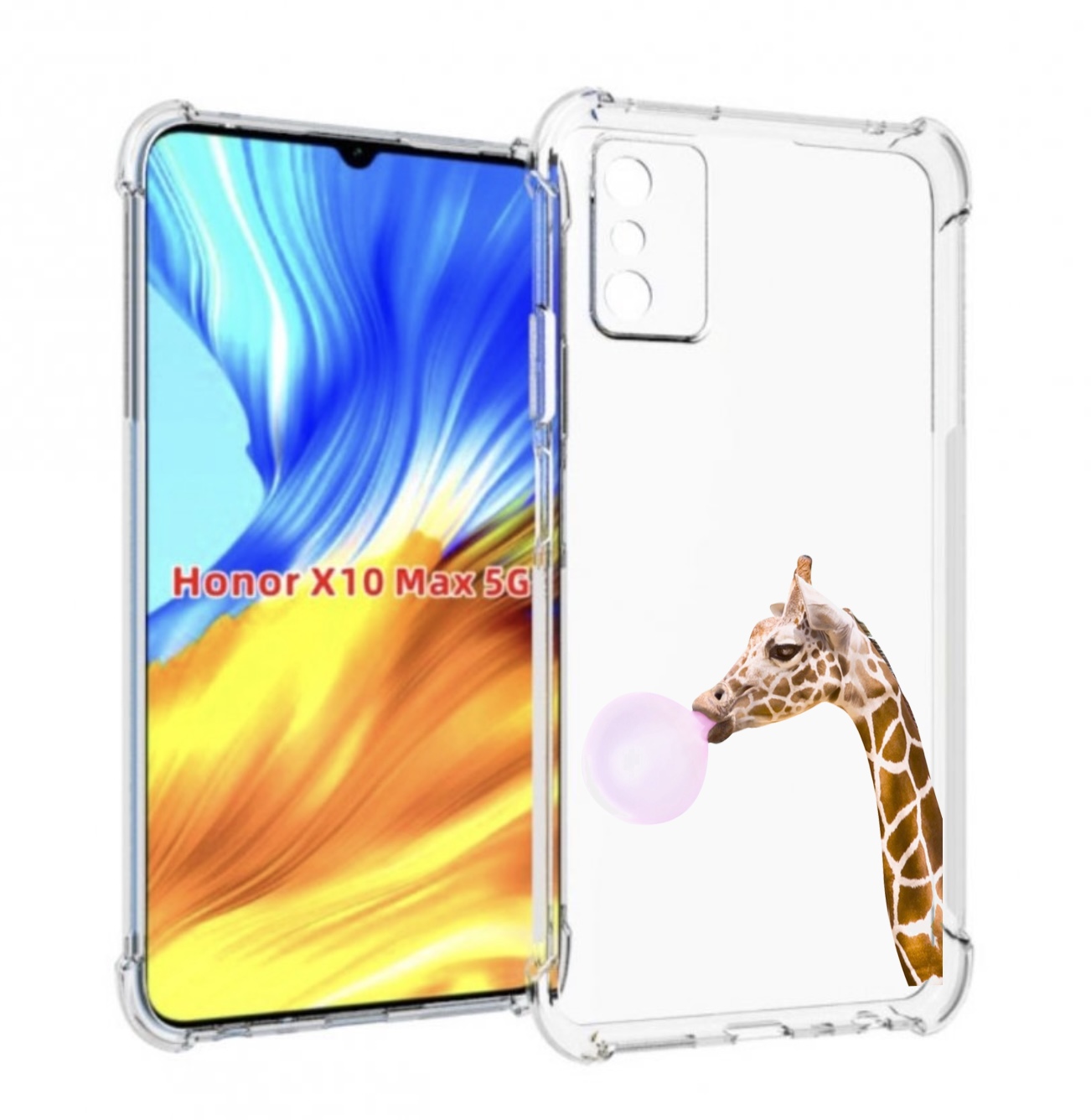 

Чехол MyPads жираф-с-жвачкой для Honor X10 Max, Прозрачный, Tocco