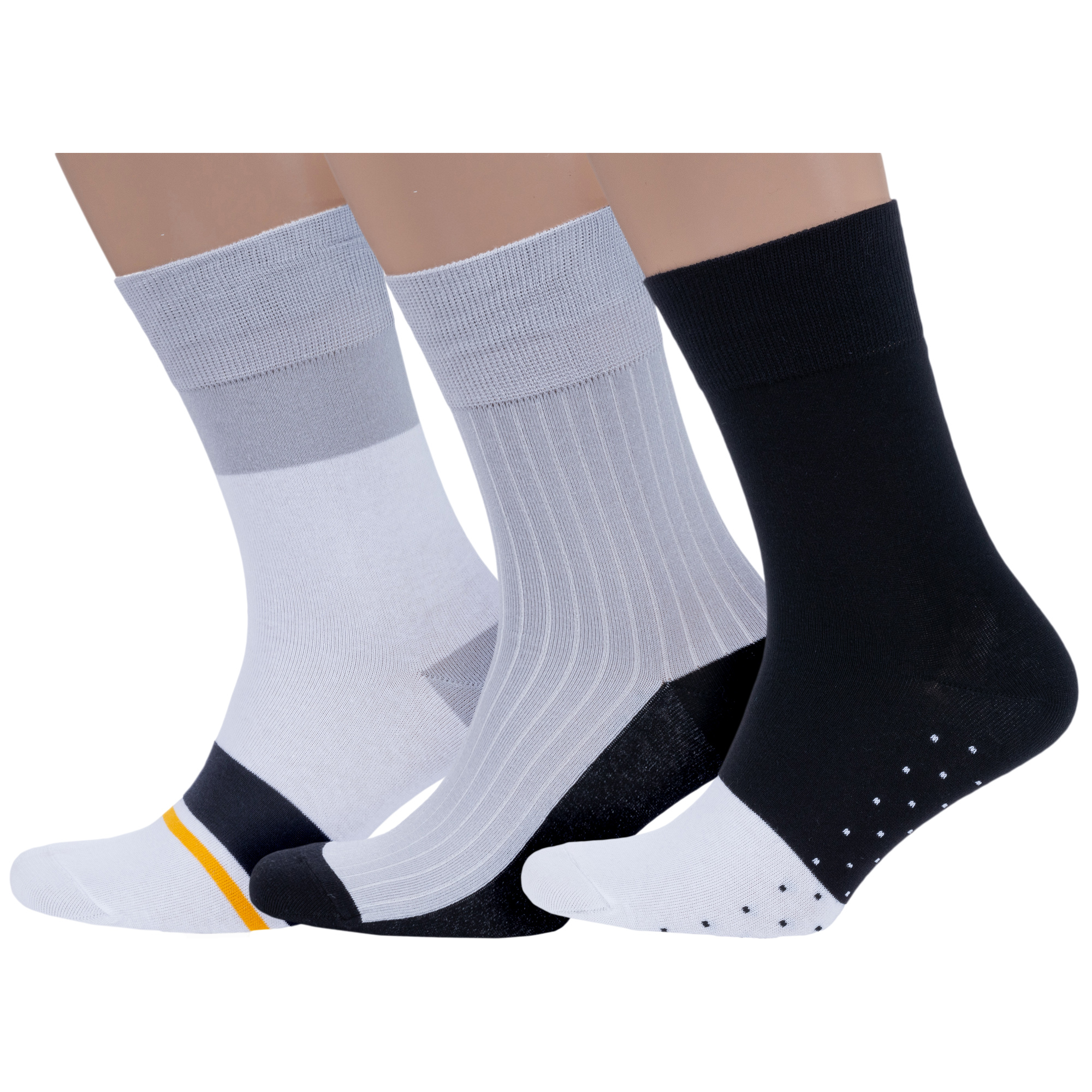 

Комплект носков мужских MoscowSocksClub msk3-М47 разноцветных 29, Белый;серый;черный, msk3-М47