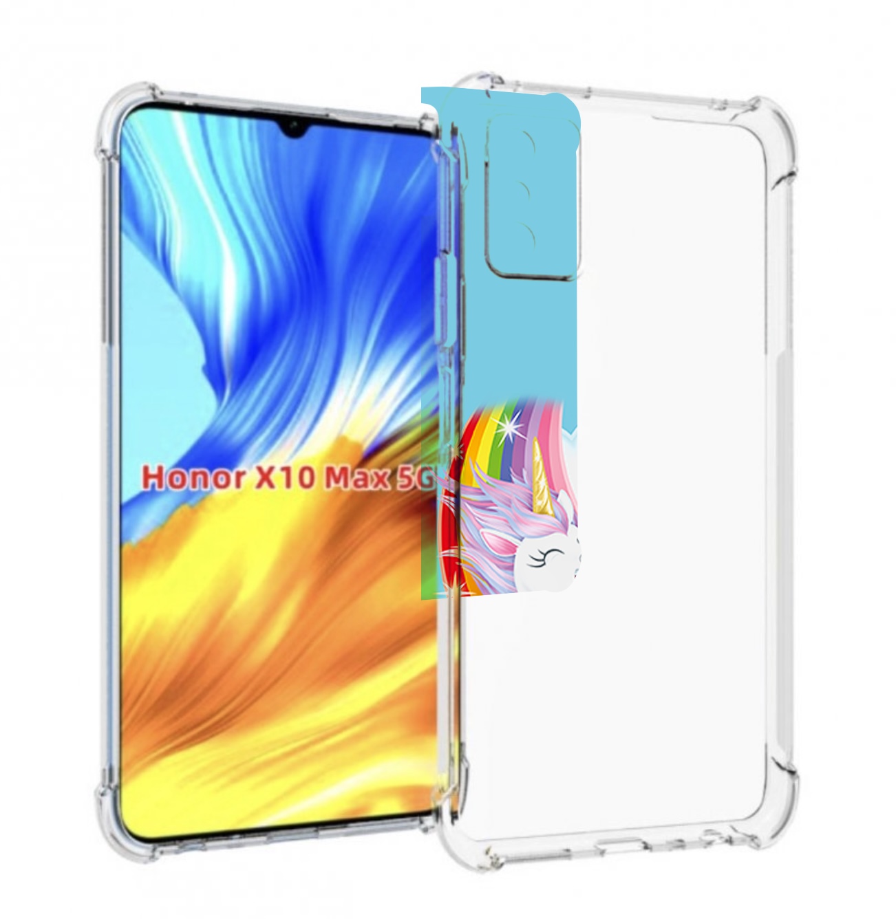 

Чехол MyPads единорог-на-радуге для Honor X10 Max, Прозрачный, Tocco