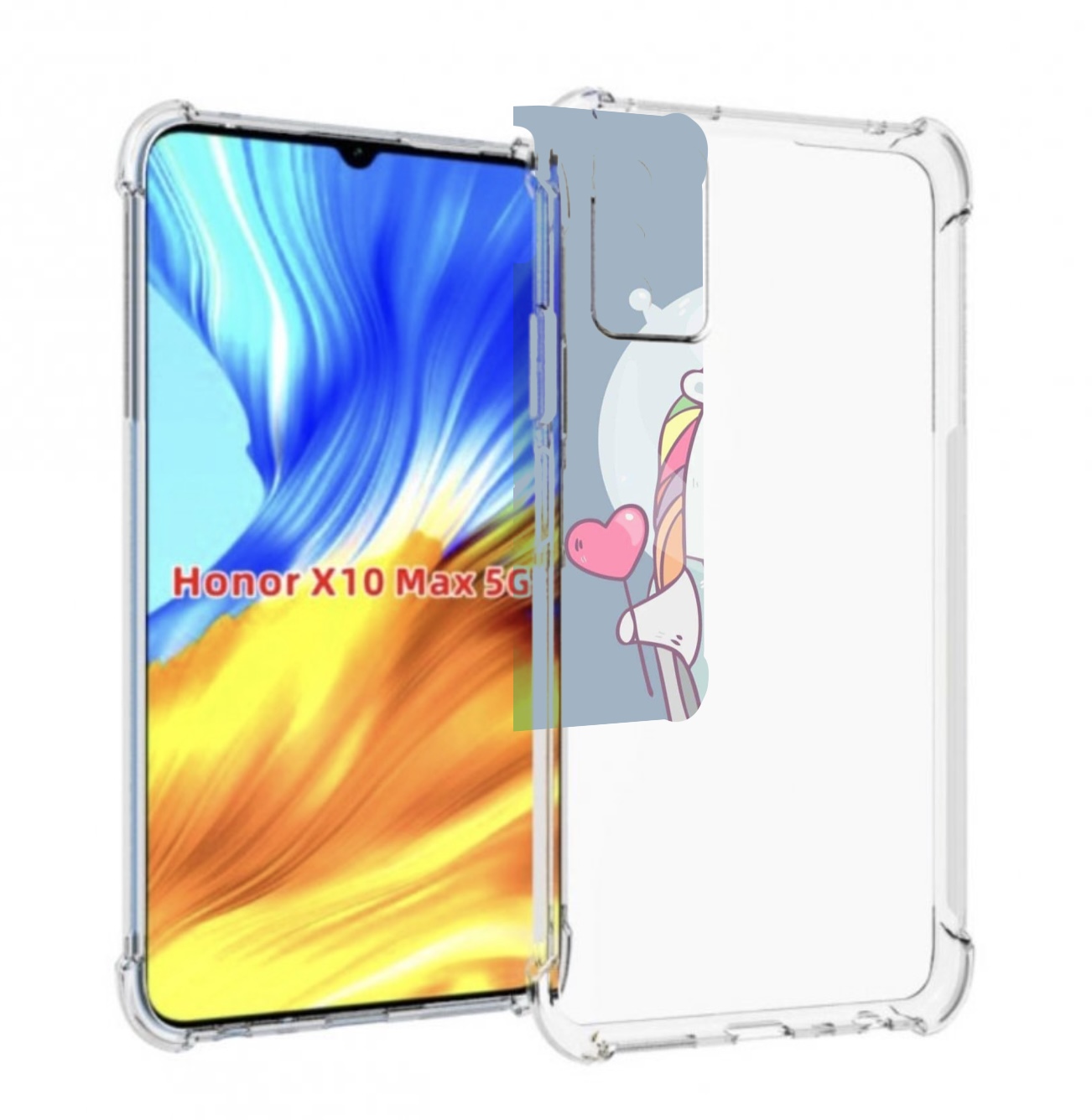 

Чехол MyPads единорог летит за орбиту для Honor X10 Max, Прозрачный, Tocco