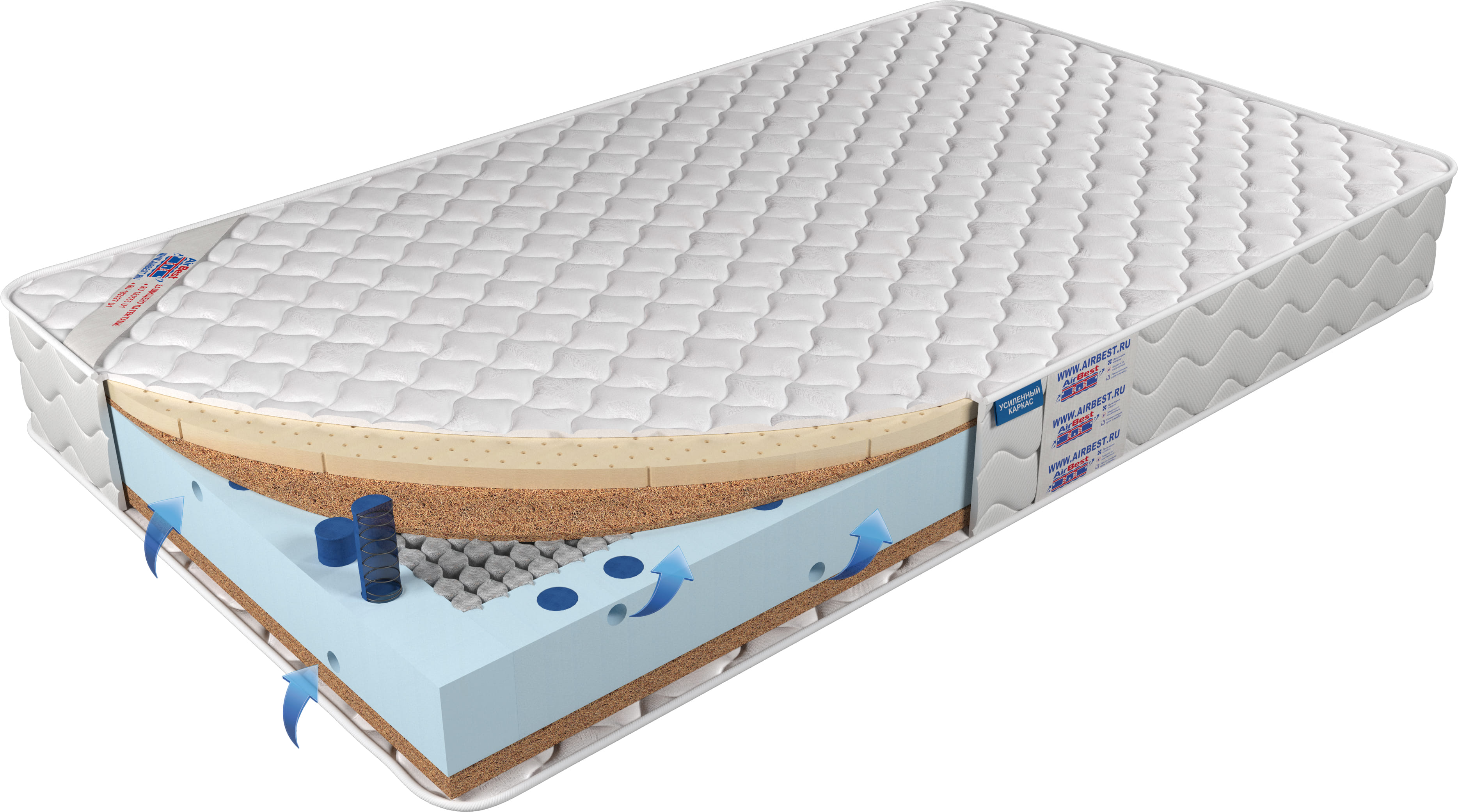 

Матрас Airbest Super s2000 90x200x20, Белый, Матрас Airbest Super s2000