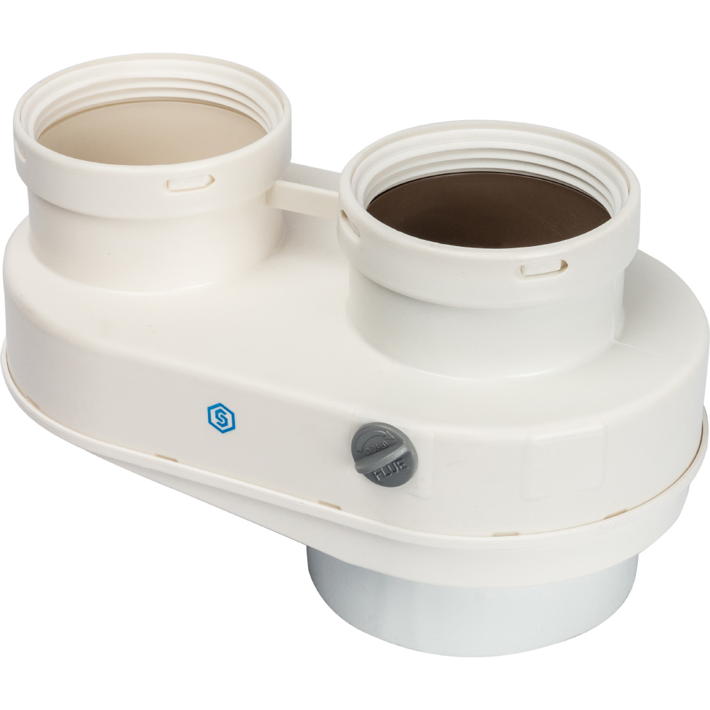 

STOUT Адаптер для подключения раздельных труб d80/80 (совместимый Baxi) PP-Ryton