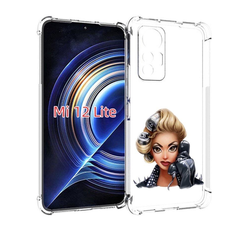 

Чехол MyPads девушка-смайлик-с-телефоном женский для Xiaomi 12 Lite, Прозрачный, Tocco