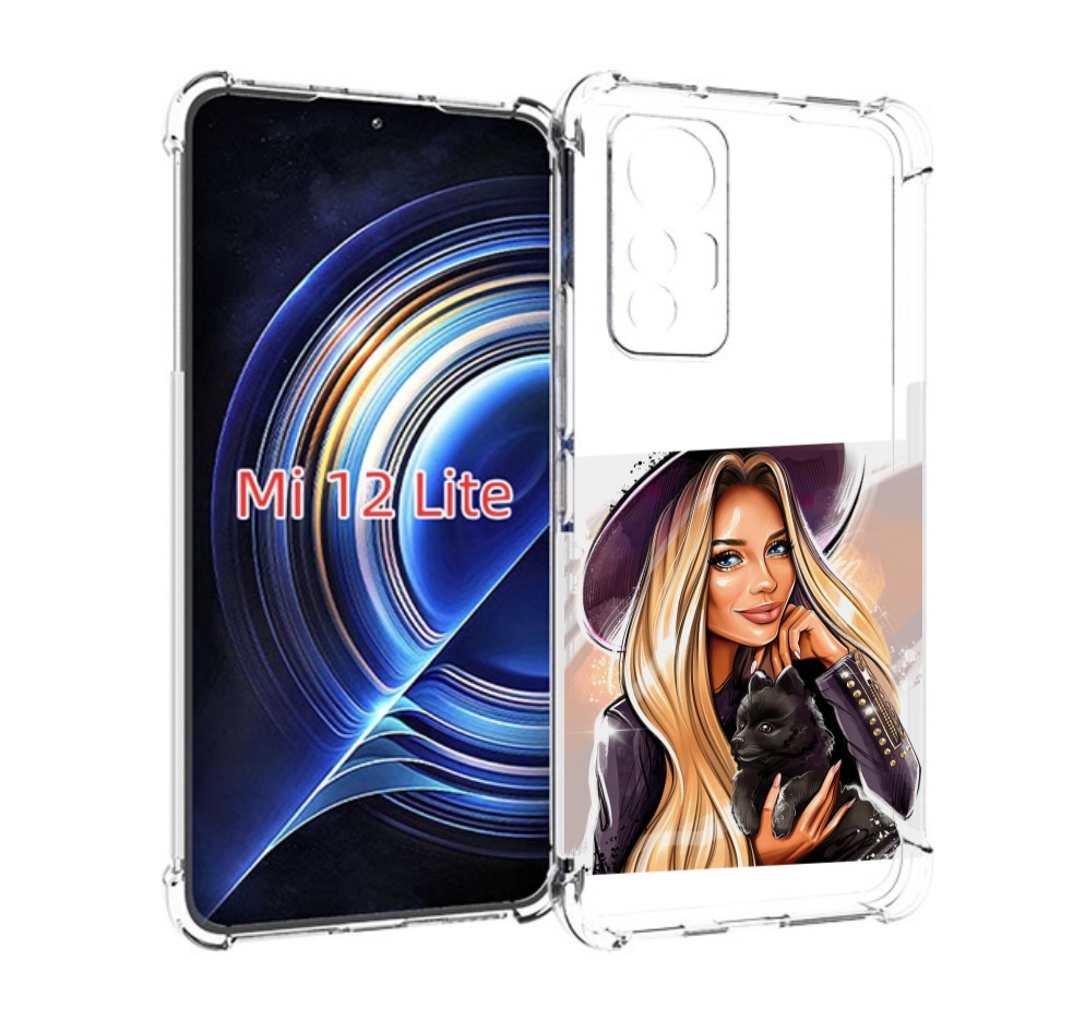 

Чехол MyPads девушка-с-черным-щенком женский для Xiaomi 12 Lite, Прозрачный, Tocco