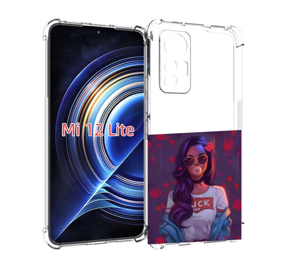 

Чехол MyPads девушка-с-жвачкой женской для Xiaomi 12 Lite, Прозрачный, Tocco