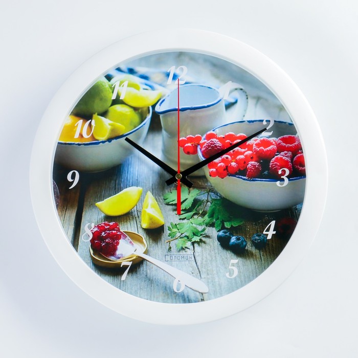 фото Часы настенные, серия: кухня, "персики", 20х26 см, микс nobrand