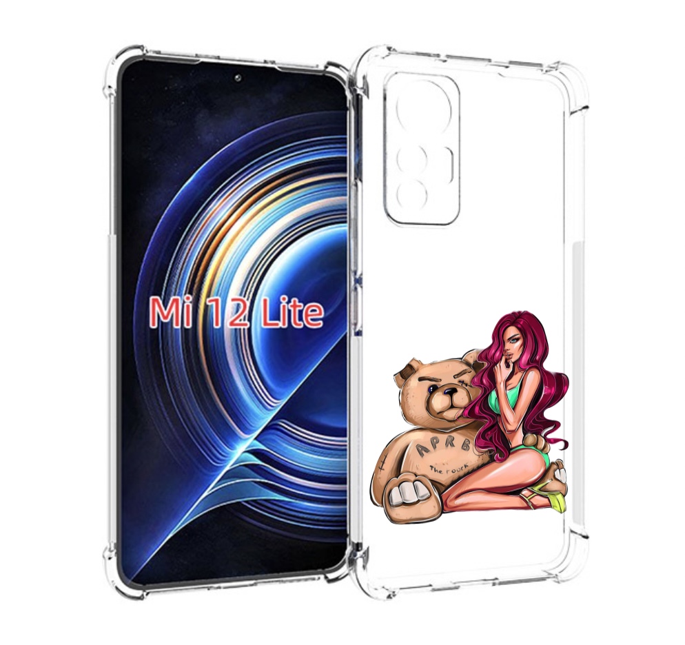 

Чехол MyPads девушка-с-большим-плюшевым-мишкой для Xiaomi 12 Lite, Прозрачный, Tocco