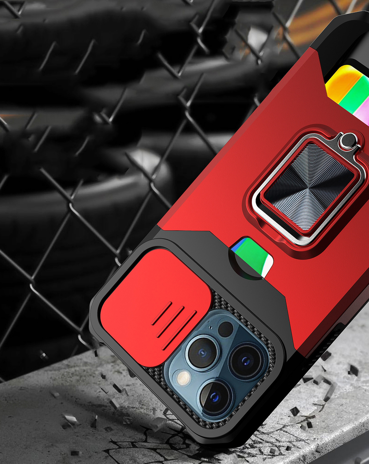 

Противоударный чехол Сard Reader Case для iPhone 13 Pro Max ,красный, 394853446