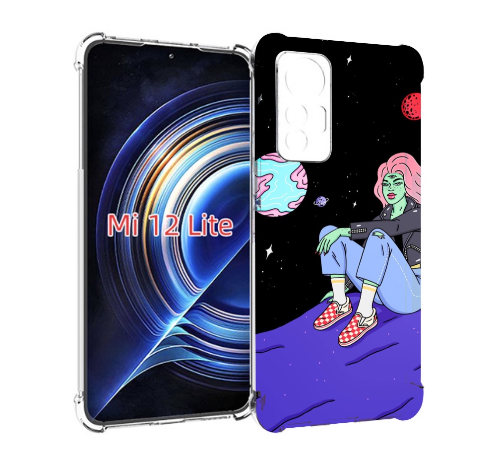 

Чехол MyPads девушка-на-луне-мультик для Xiaomi 12 Lite, Прозрачный, Tocco