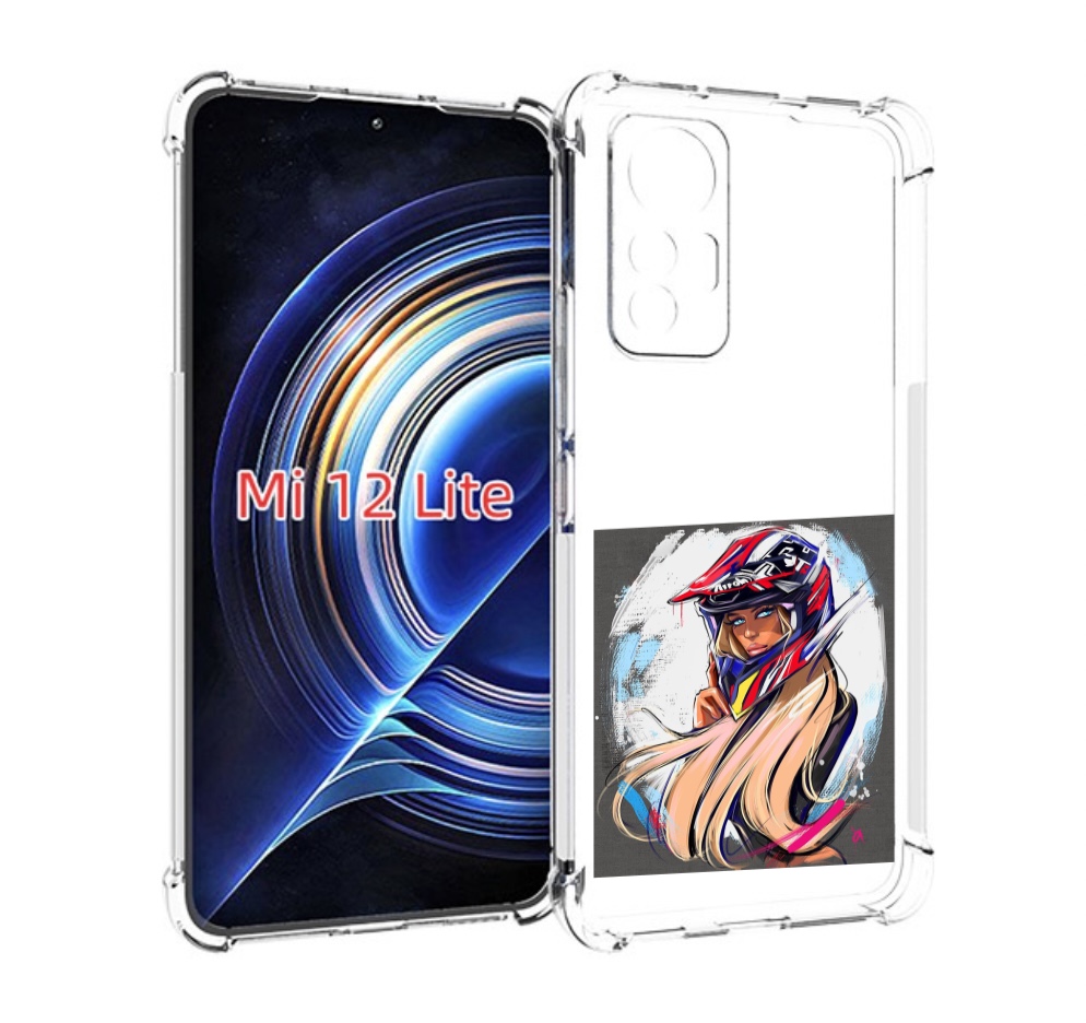 

Чехол MyPads девушка-в-шлеме для Xiaomi 12 Lite, Прозрачный, Tocco