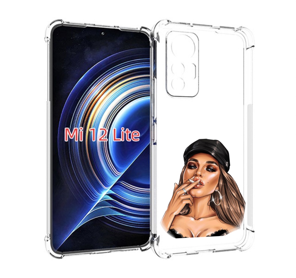 

Чехол MyPads девушка-в-шапке-с-сигаретой для Xiaomi 12 Lite, Прозрачный, Tocco
