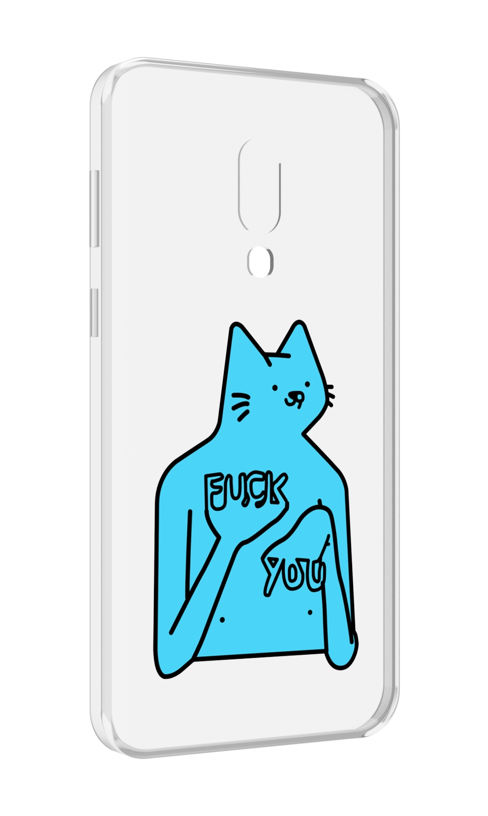 

Чехол MyPads голубой-кот-фак-ю для Meizu 16 Plus / 16th Plus, Прозрачный, Tocco