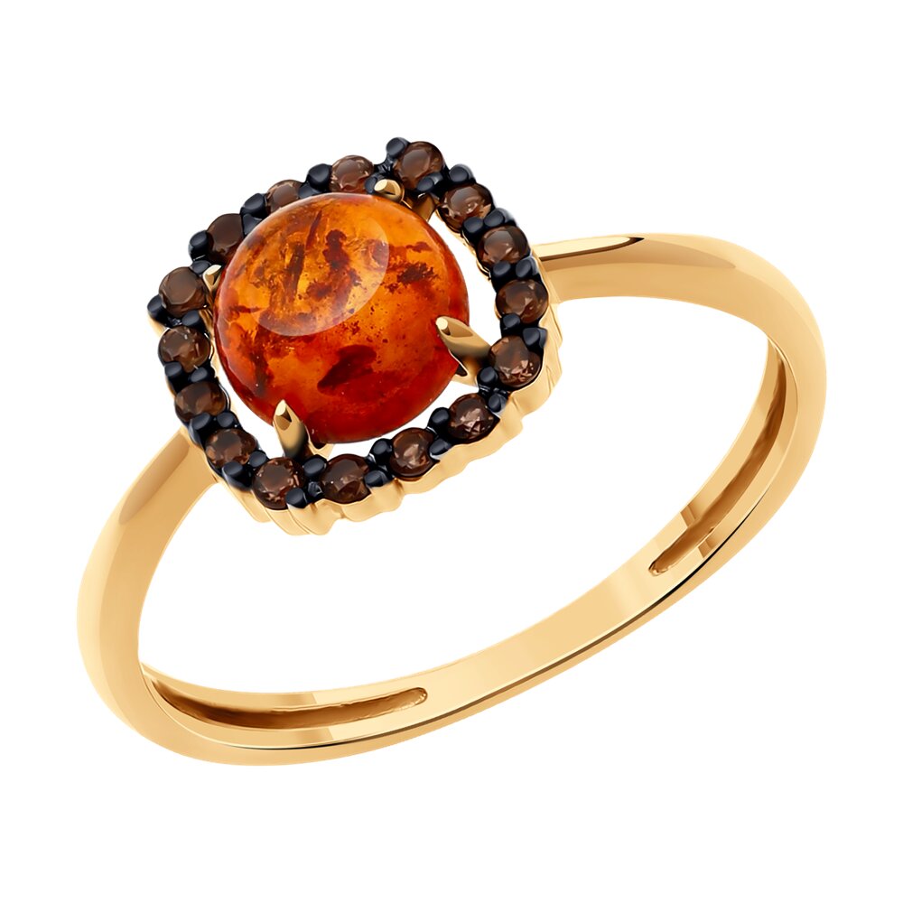 

Кольцо из золота р. , Diamant 51-310-02323-1, янтарь\раухтопаз, 51-310-02323-1