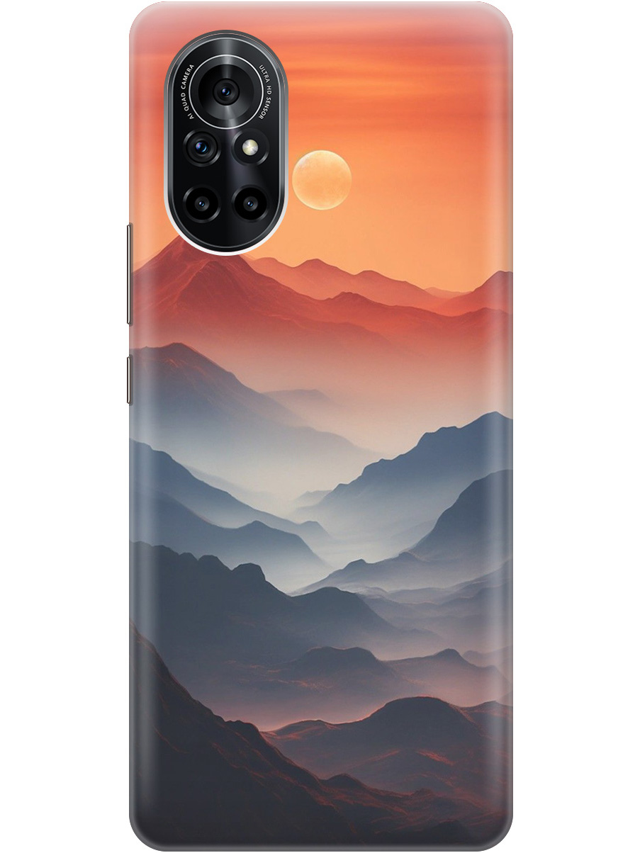 

Силиконовый чехол на Huawei Nova 8 с принтом "Луна над горами", 731079510