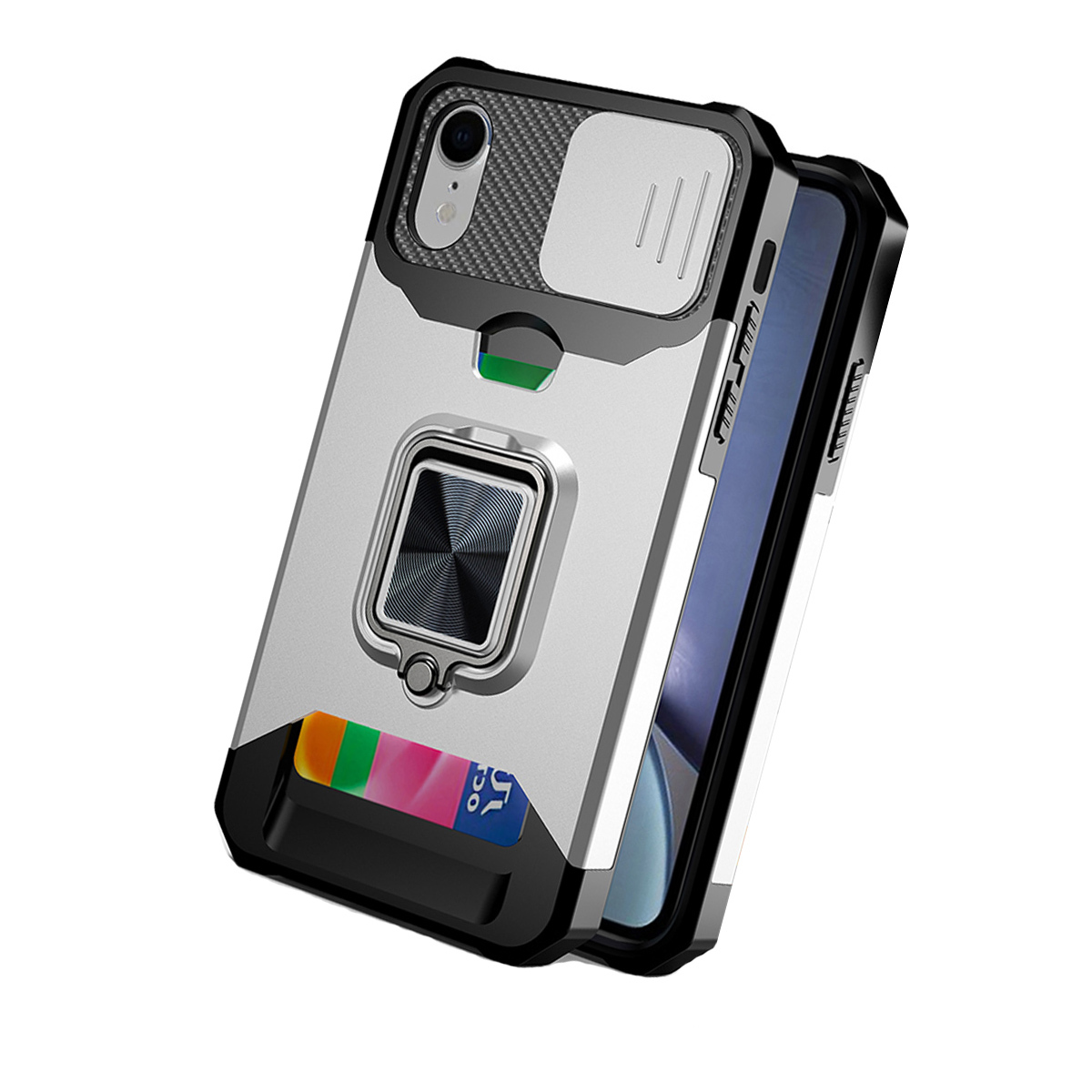 

Противоударный чехол Сard Reader Case для iPhone XR ,серебряный, Серебристый, 394852849