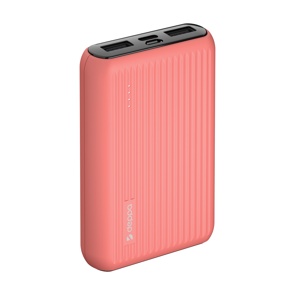 

Аккумулятор Deppa NRG Color, Li-Pol, 10000 мАч, коралловый, NRG Color