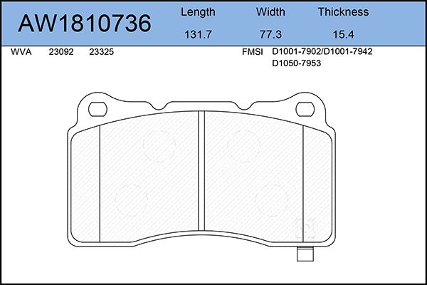 

Тормозные колодки AywiParts дисковые AW1810736