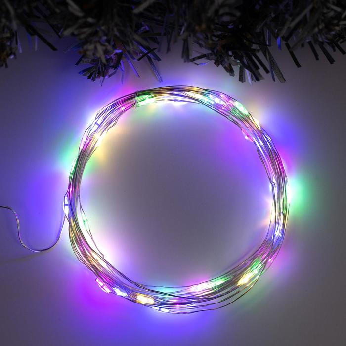 

Светодиодная нить Luazon Lighting Нить роса 5198339 5 м разноцветный/RGB, Нить роса