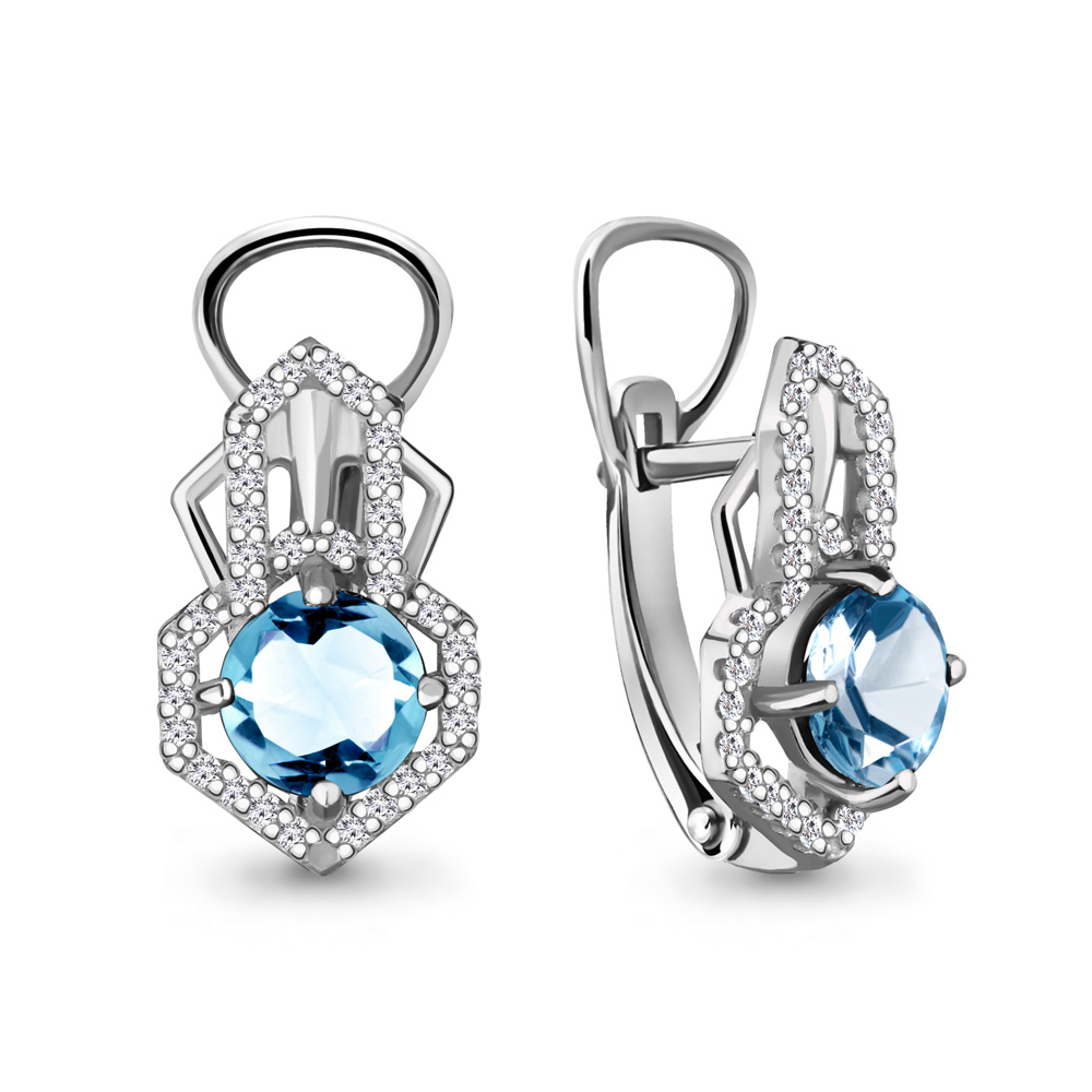 

Серьги из серебра с топазом Aquamarine 4456805А_925_р, 4456805А_925_р