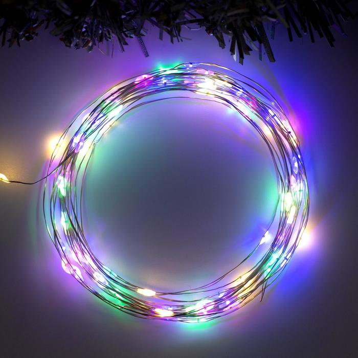 

Светодиодная нить Luazon Lighting Нить роса 5198328 5 м разноцветный/RGB, Нить роса