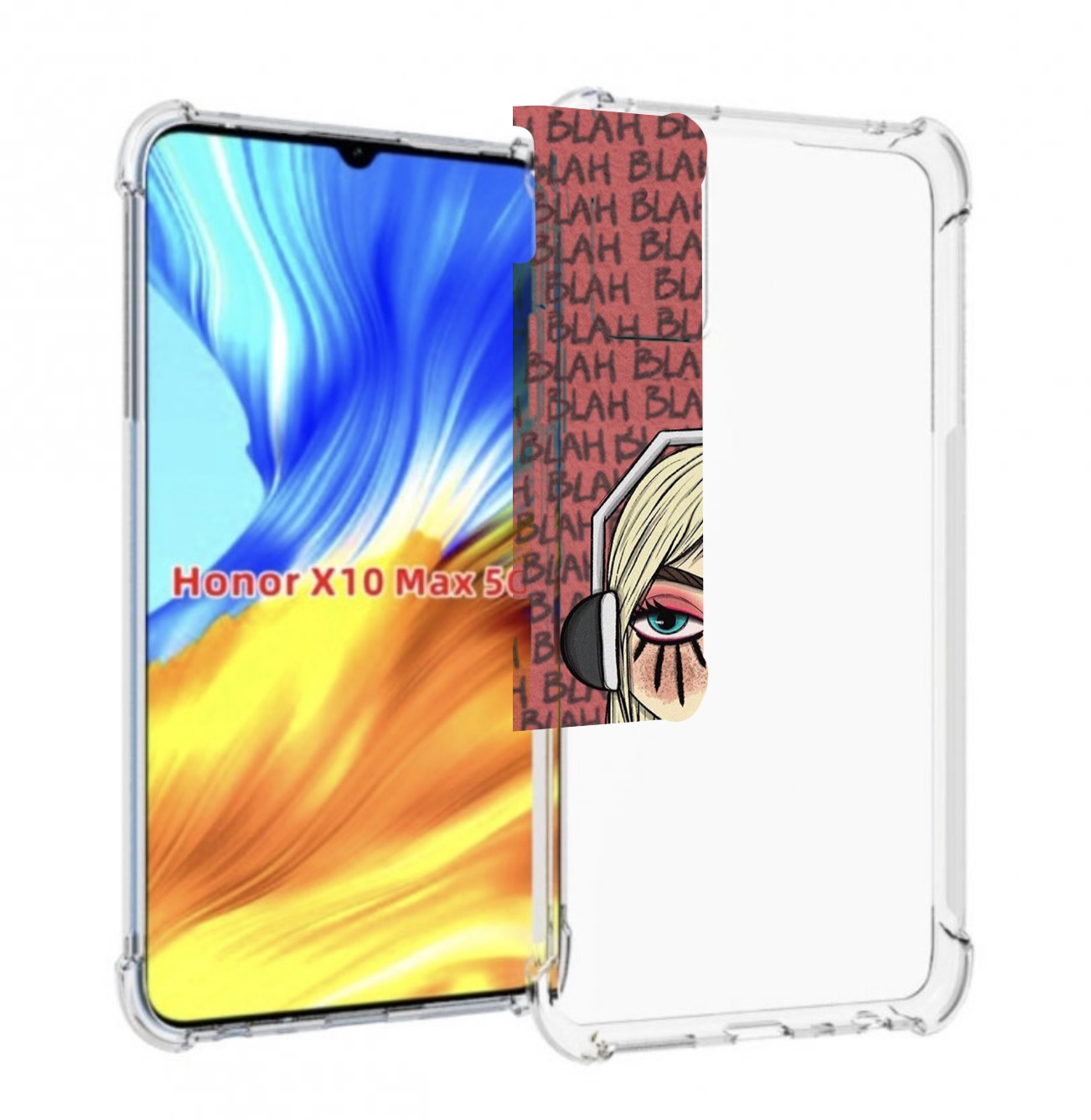 

Чехол MyPads дерзкая-девушка-в-наушниках женский для Honor X10 Max, Прозрачный, Tocco