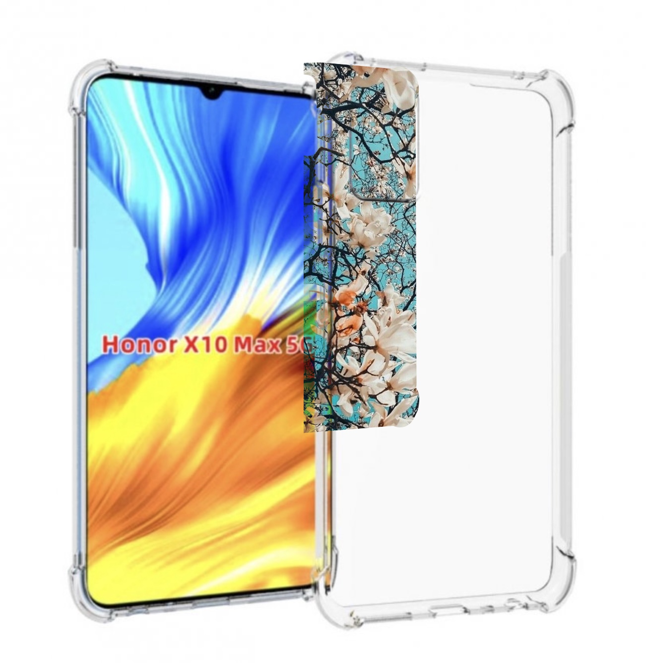 

Чехол MyPads дерево-с-цветочками для Honor X10 Max, Прозрачный, Tocco