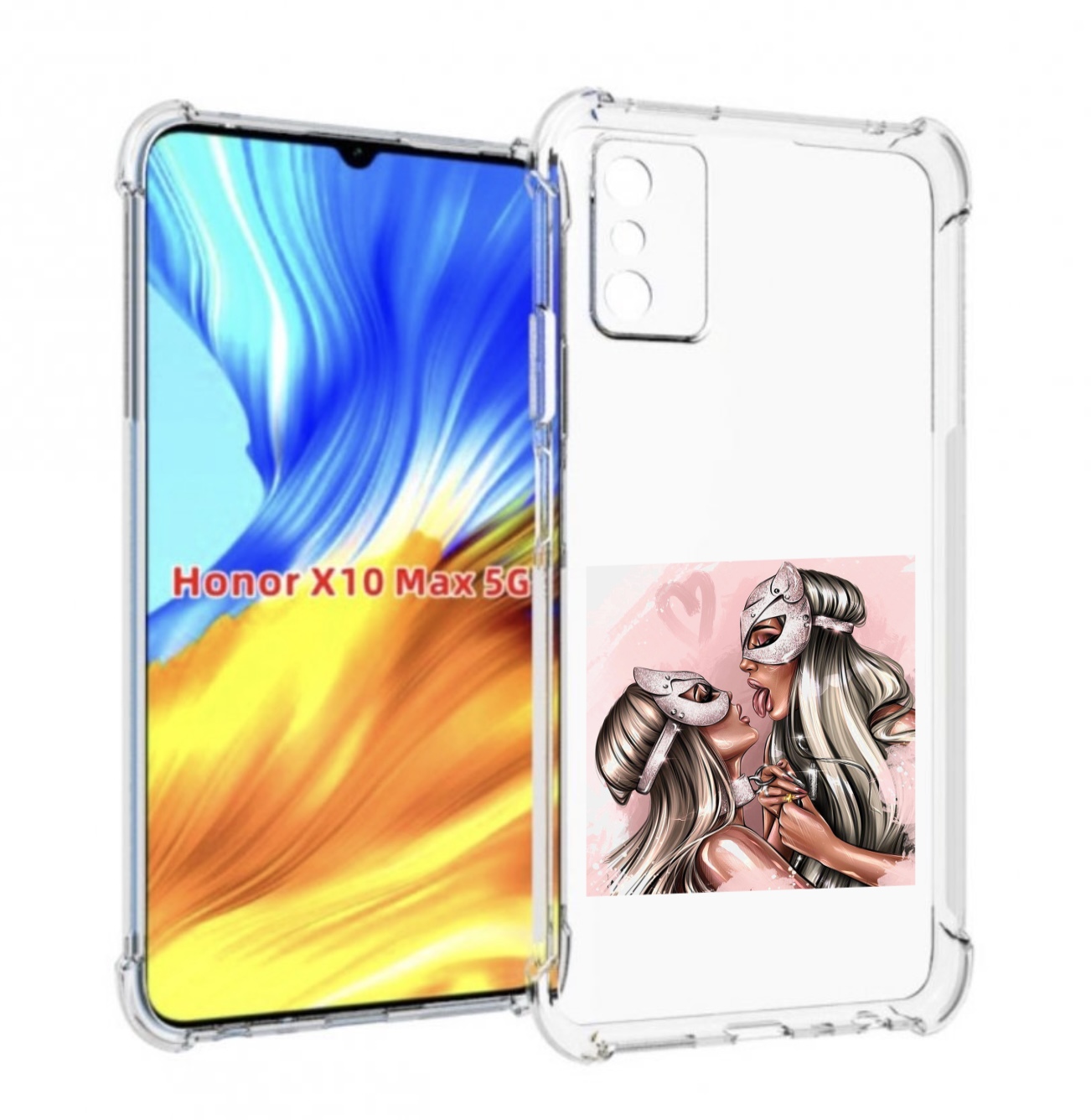 

Чехол MyPads девушки-поцелуй женский для Honor X10 Max, Прозрачный, Tocco
