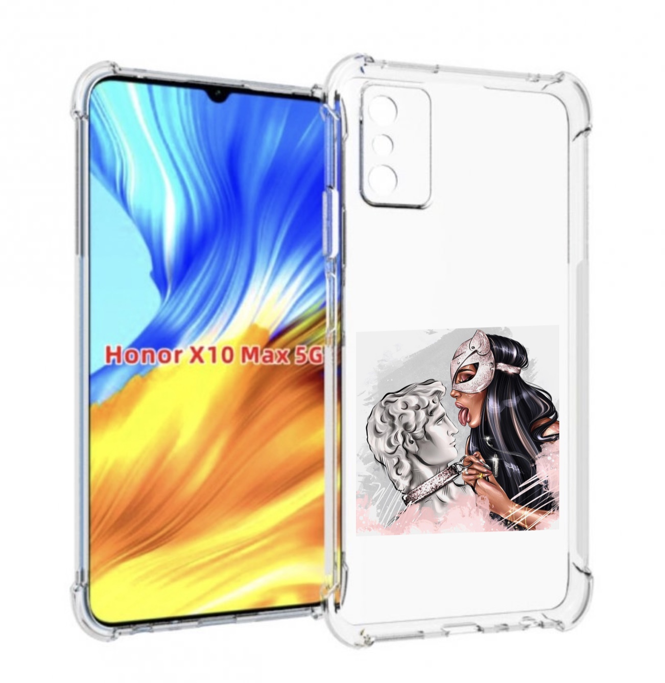 

Чехол MyPads девушка-флирт женский для Honor X10 Max, Прозрачный, Tocco