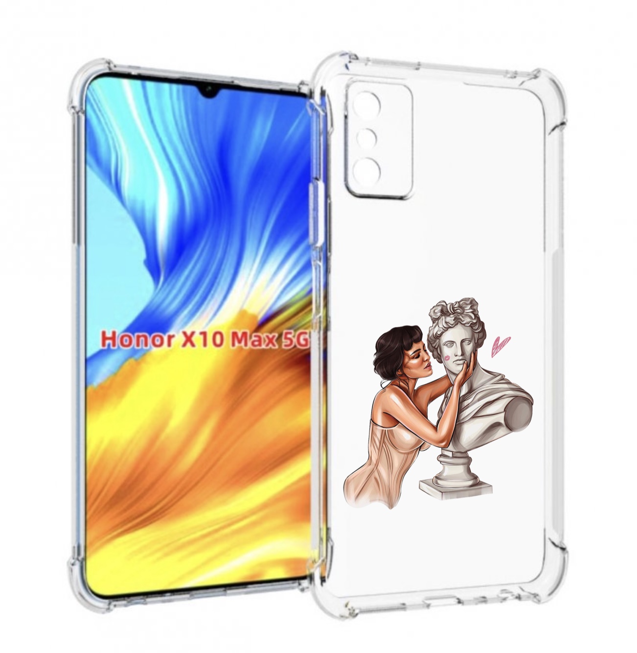 

Чехол MyPads девушка-со-статуей женский для Honor X10 Max, Прозрачный, Tocco