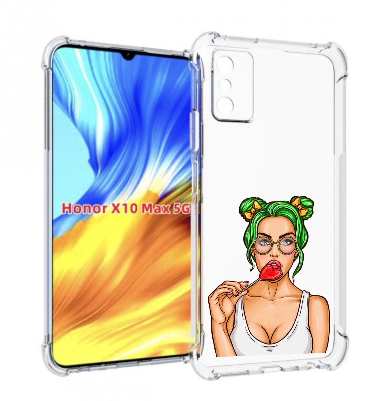 Чехол MyPads девушка-с-чупачупсом-в-виде-сердца женский для Honor X10 Max
