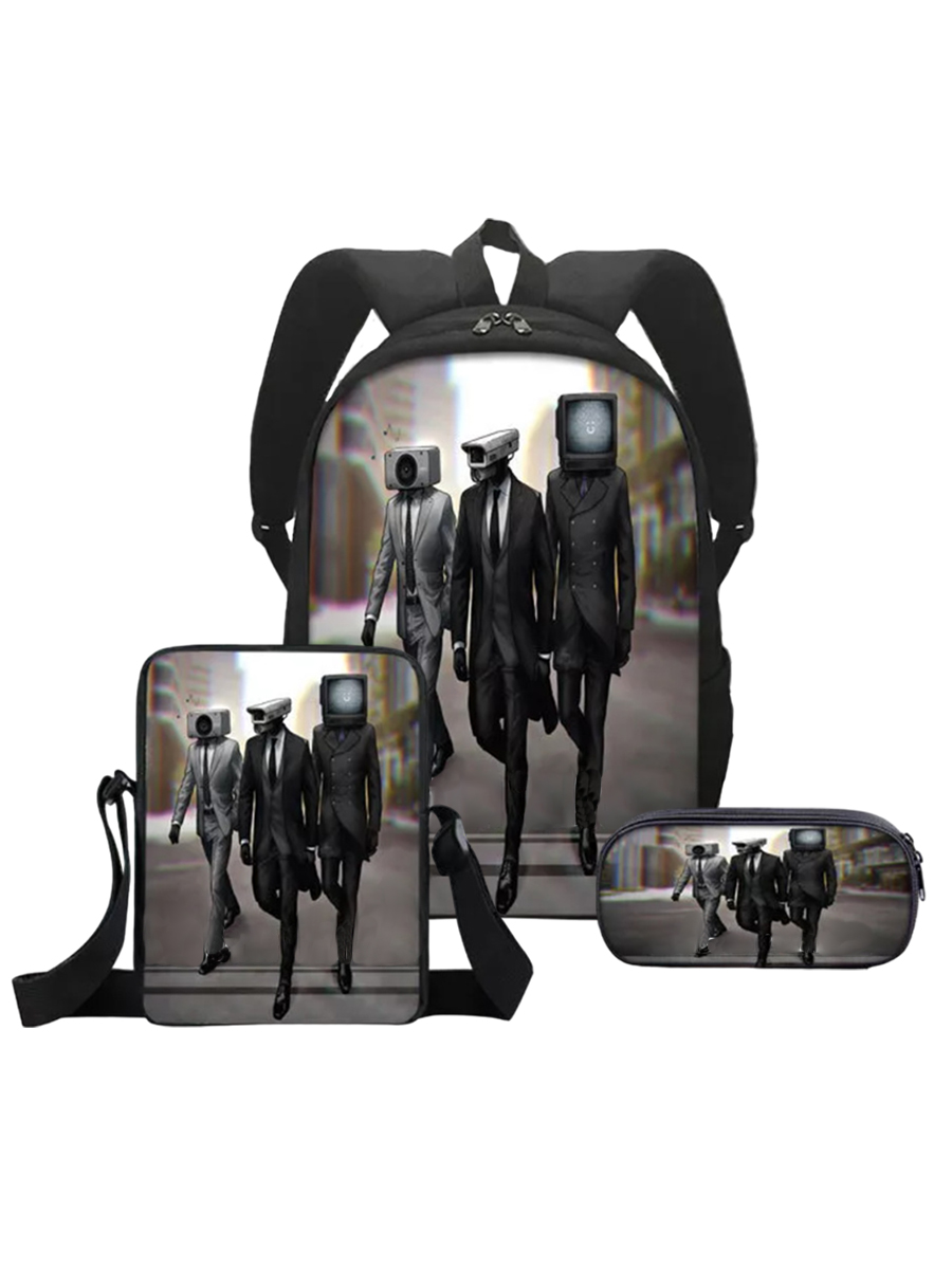 Рюкзак сумка пенал 3 в 1 StarFriend Скибиди Туалет Камерамены Skibidi Toilet черный 2699₽