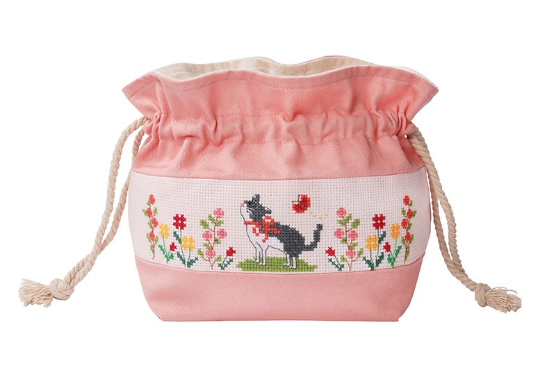 фото Набор для вышивания сумки на шнурке "цветок и кошка", арт.2860503 xiu crafts