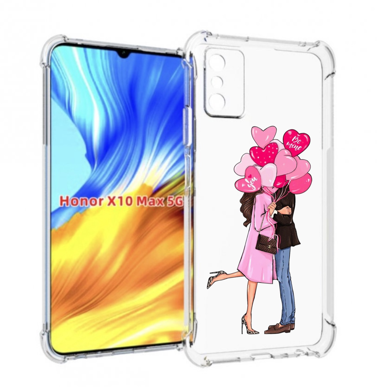 

Чехол MyPads девушка-с-парнем-сердечки женский для Honor X10 Max, Прозрачный, Tocco