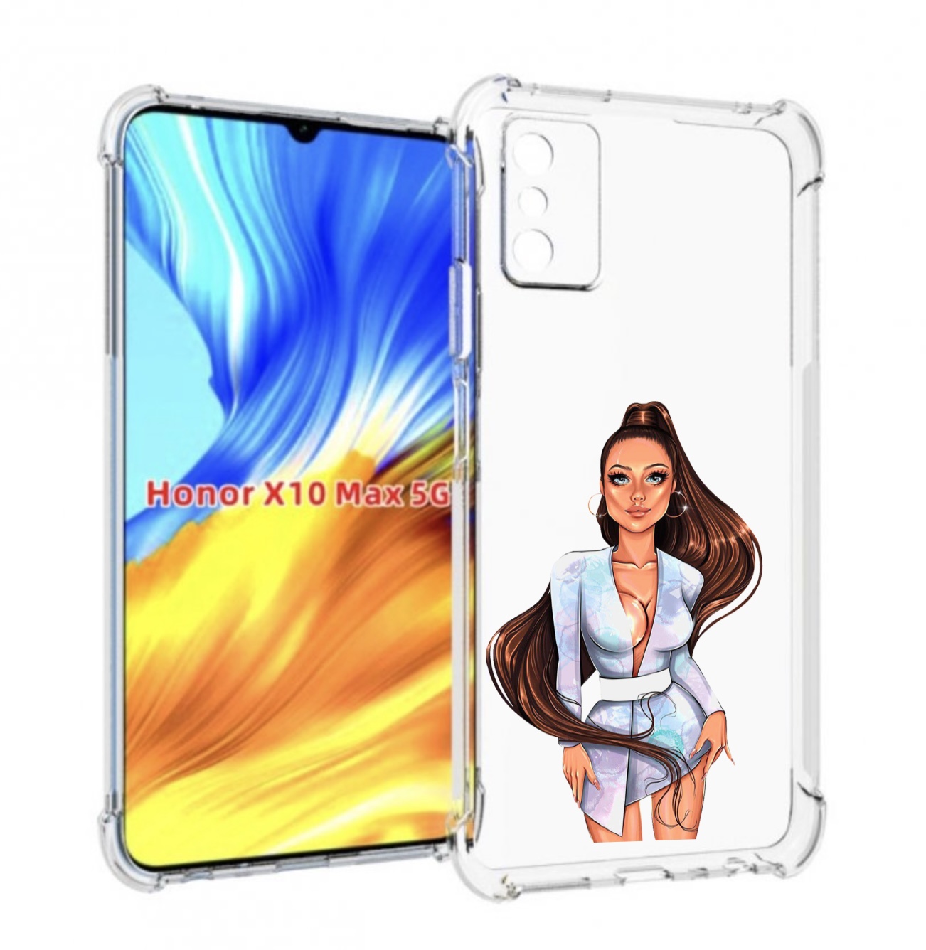 

Чехол MyPads девушка-с-очень-длинными-волосами женский для Honor X10 Max, Прозрачный, Tocco