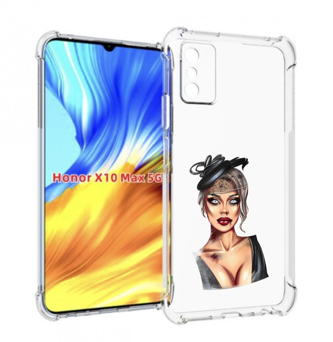 

Чехол MyPads девушка-с-линзами для Honor X10 Max, Прозрачный, Tocco