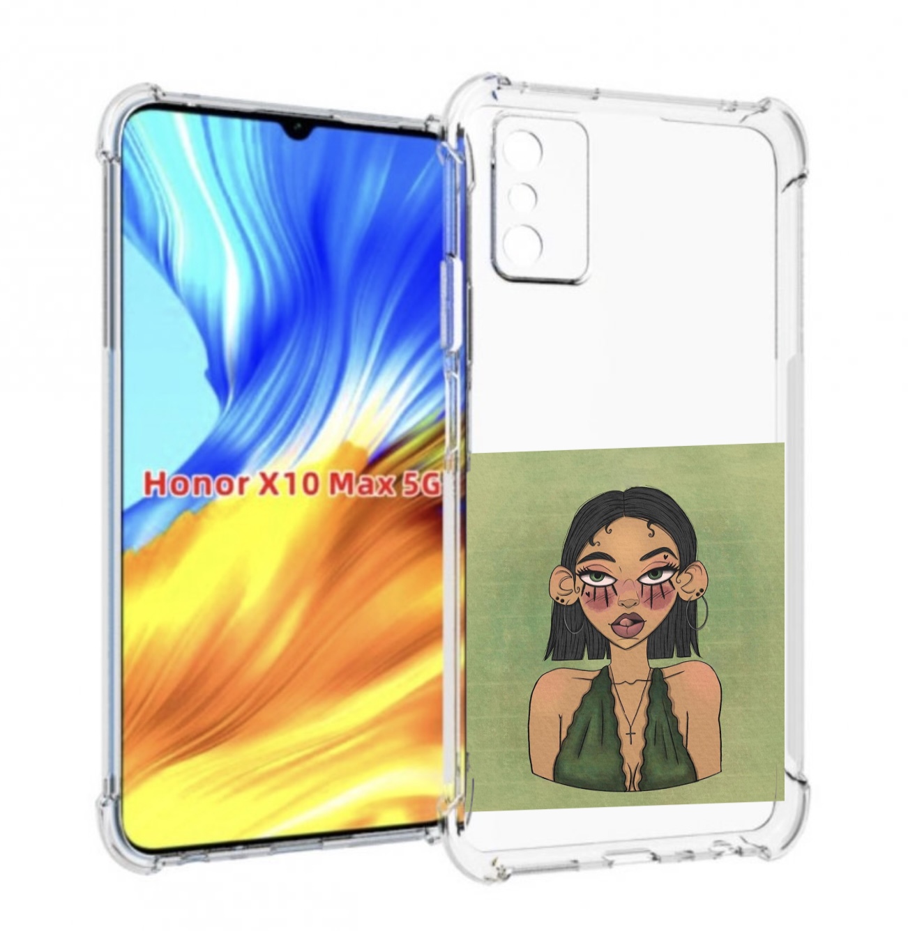 

Чехол MyPads девушка-с-каре-и-тату для Honor X10 Max, Прозрачный, Tocco