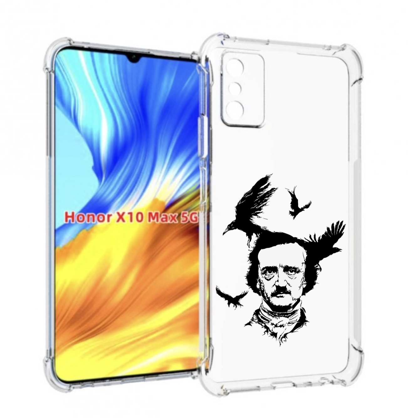 

Чехол MyPads Эдгар Аллан черно белый для Honor X10 Max, Прозрачный, Tocco
