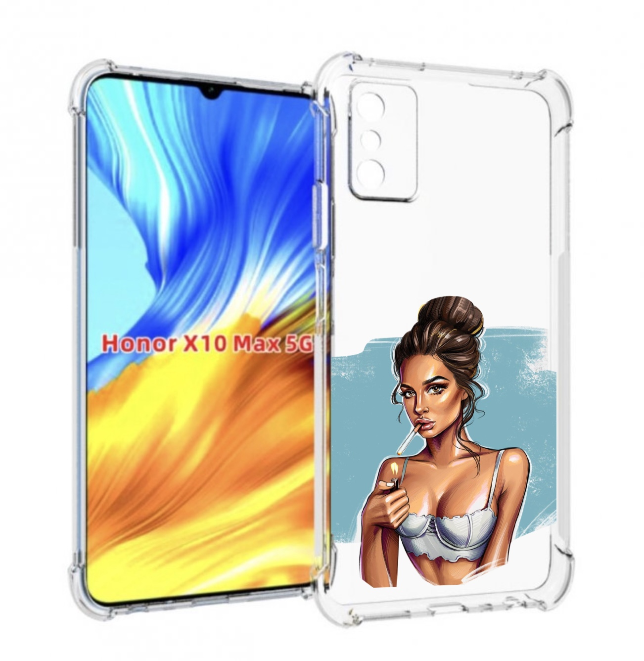 

Чехол MyPads девушка-с-зажигалкой для Honor X10 Max, Прозрачный, Tocco