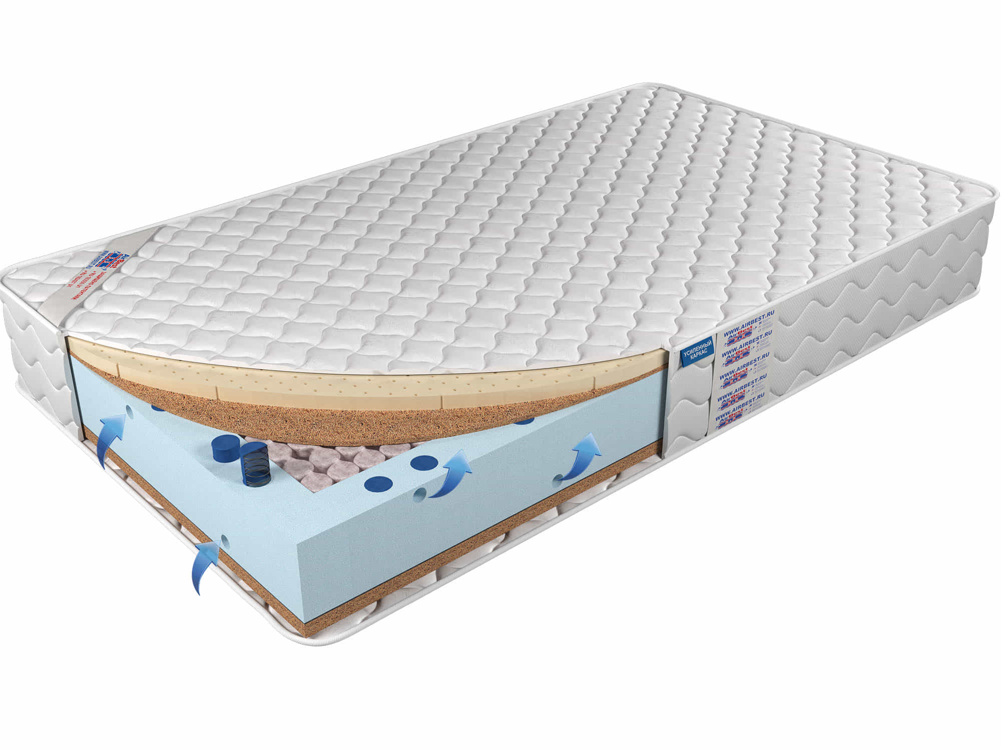 

Матрас Airbest Ramp s1000 120x200x23, Белый, Матрас Airbest Ramp s1000