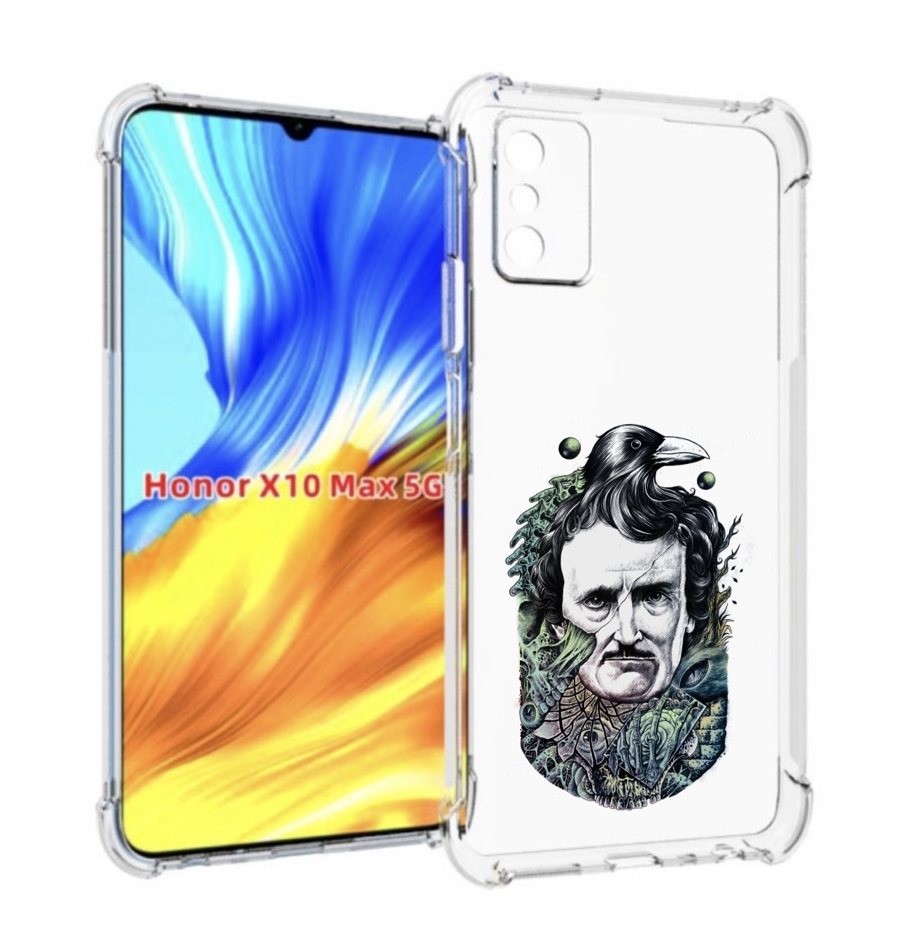 

Чехол MyPads Эдгар Аллан с вороном для Honor X10 Max, Прозрачный, Tocco