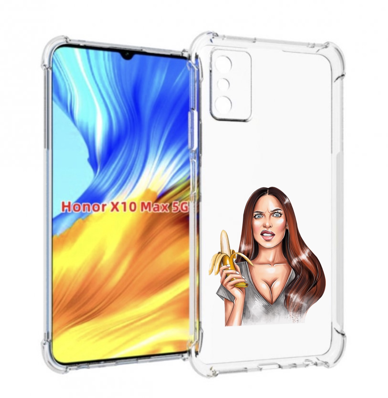 

Чехол MyPads девушка-с-бананом для Honor X10 Max, Прозрачный, Tocco