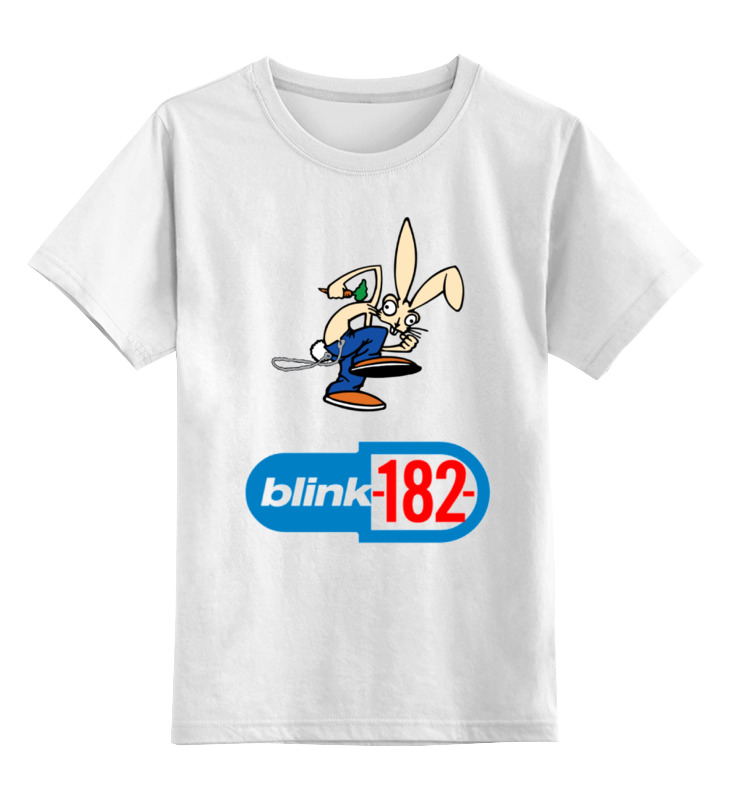 

Детская футболка классическая Printio Blink-182 rabbit, р. 128, Белый, 0000000708851