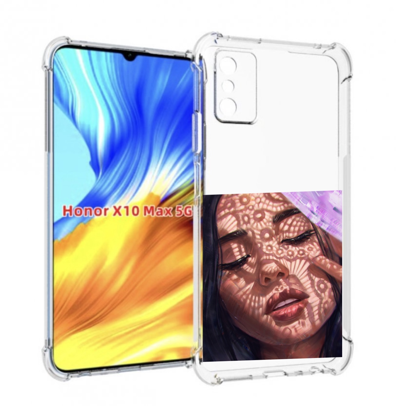 

Чехол MyPads девушка-под-кружевами женский для Honor X10 Max, Прозрачный, Tocco