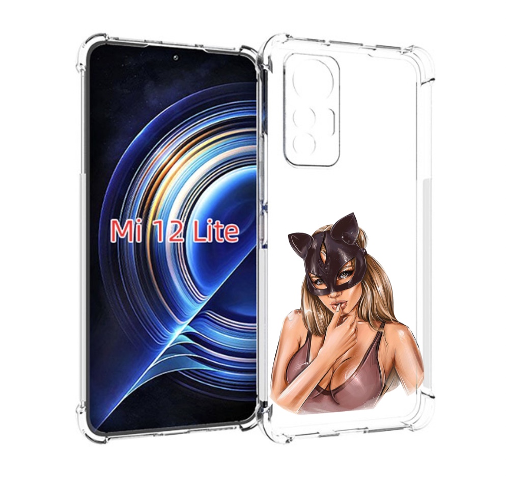 

Чехол MyPads девушка-в-купальнике-с-маской-кошки женский для Xiaomi 12 Lite, Прозрачный, Tocco