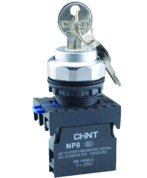 

Переключатель с ключом NP8-10Y/21 2 полож. с фиксацией 1НО IP65 (R) CHINT 578130