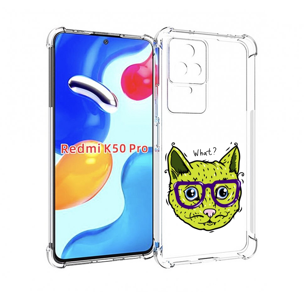 

Чехол MyPads Зеленый кот для Xiaomi Redmi K50 / K50 Pro, Прозрачный, Tocco