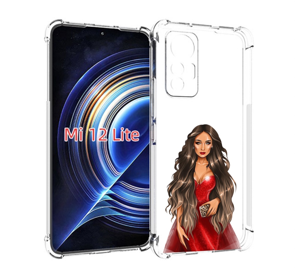 

Чехол MyPads девушка-в-вечернем-платье женский для Xiaomi 12 Lite, Прозрачный, Tocco