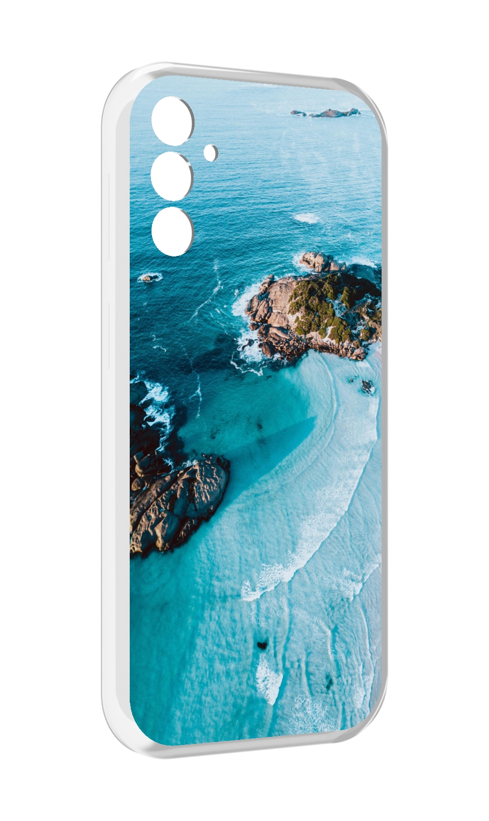 

Чехол MyPads красивый голубой залив для Samsung Galaxy M13, Прозрачный, Tocco