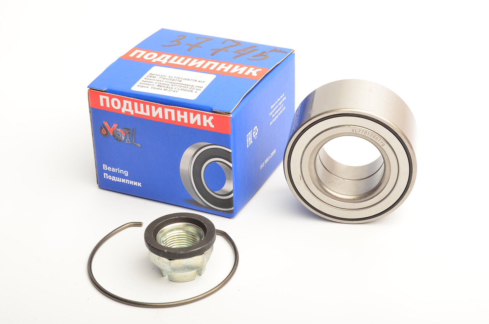 

Ступичный подшипник VOIL передний lada largus без ABS, 77012005779KIT